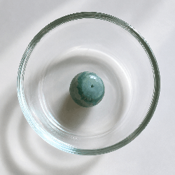 Agate verte, 1 perle gros tambour facetté