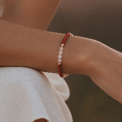 Bracelet corail et quartz rose