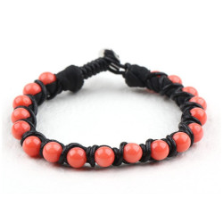 Bracelet corail rose "shamballa"