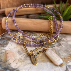 Kopie van Améthyste , Collier création Gold filled 14K