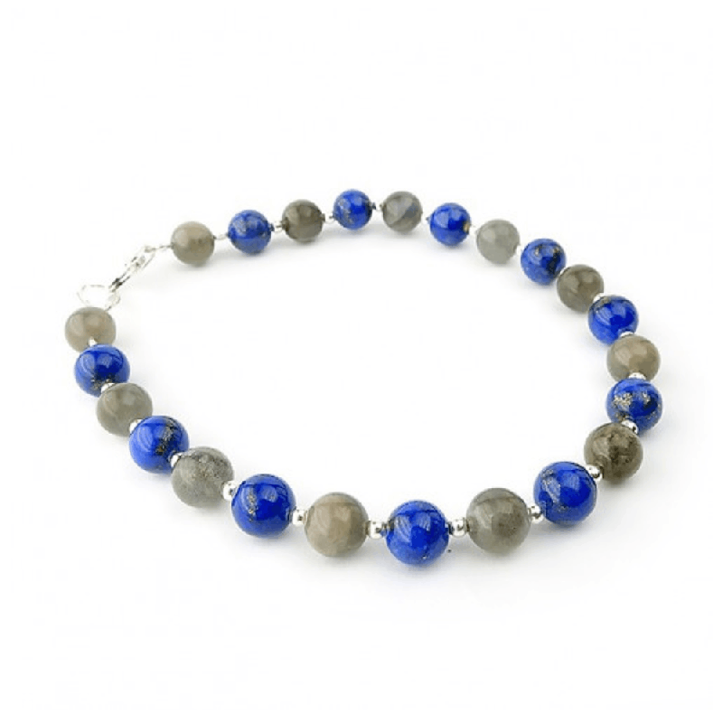 Labradorite et Lapis Lazuli, Bracelet création