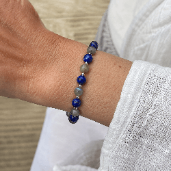 Labradorite et Lapis Lazuli, Bracelet création