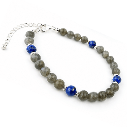 Labradorite et Lapis Lazuli, Bracelet création