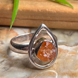 Kopie van Opale de feu du Mexique et vitrine, Bague argent 925