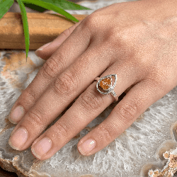 Bague Opale de Feu Brute du Mexique en Argent 925 – Taille 54 | CREA-STONES
