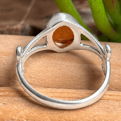 Opale de feu du Mexique, Bague argent 925 Taille 56