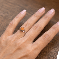 Kopie van Kopie van Opale de feu du Mexique et vitrine, Bague argent 925