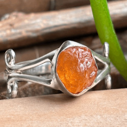 Opale de feu du Mexique, Bague argent 925 Taille 56