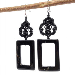 Kopie van Onyx, Boucles d'oreilles pendante