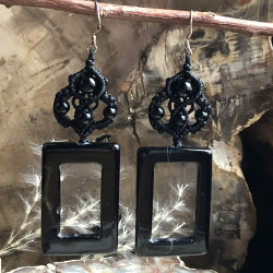 Kopie van Onyx, Boucles d'oreilles pendante