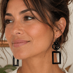 Kopie van Onyx, Boucles d'oreilles pendante