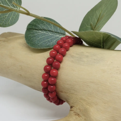 Bracelet extensible 6mm en Corail bambou