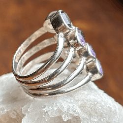 Améthyste, Bague taille ajustable en argent 925