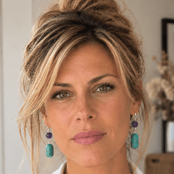 Boucles d’oreilles en PIERRE Turquoise et améthyste