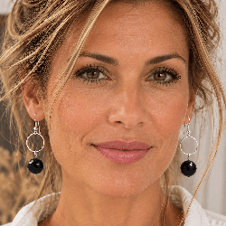 Boucles d’oreilles en argent avec la pierre Onyx