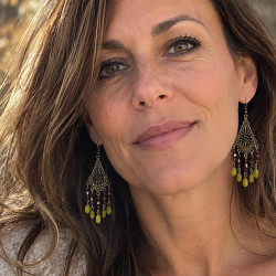 Boucles d'oreilles vintages en grenat