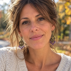 Boucles d'oreilles longues en grenat
