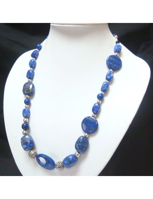 Collier lapis lazuli et argent