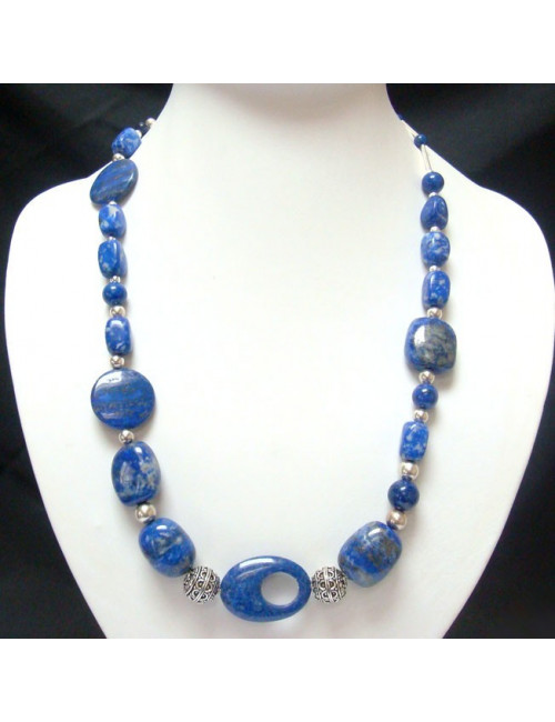 Collier lapis lazuli et argent