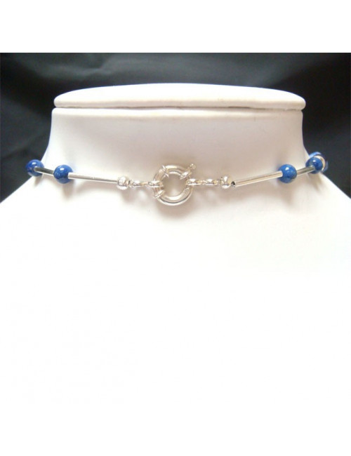 Collier lapis lazuli et argent