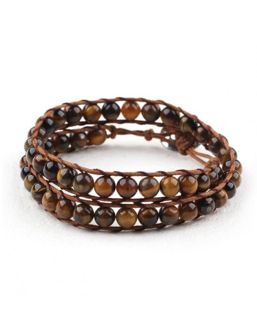 Bracelet "wrap" oeil de tigre