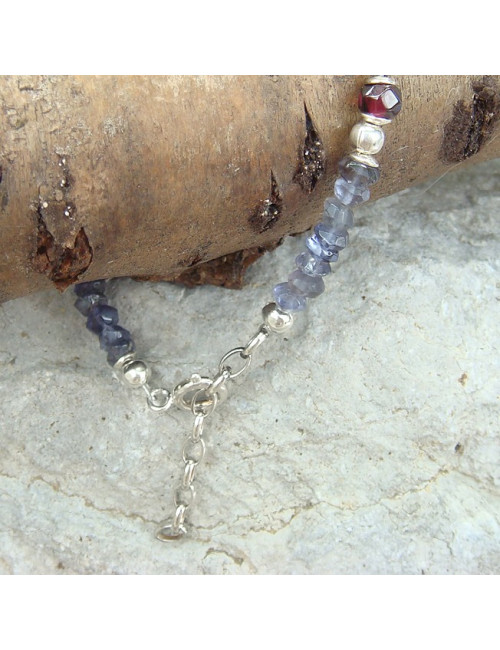 Bracelet iolite et grenat
