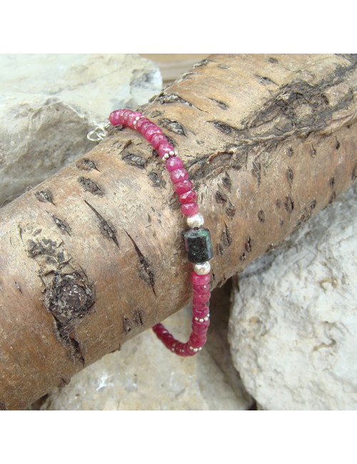 Bracelet rubis et zoIsite