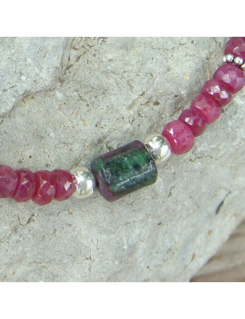 Bracelet rubis et zoIsite