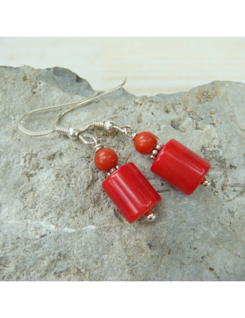 Boucles d'oreilles corail