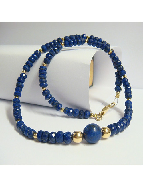 Collier lapis lazuli et pl or 3µ