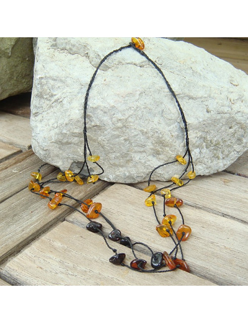 Collier ambre 3 rangs
