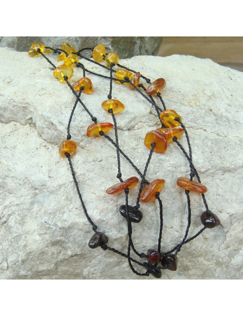 Collier ambre 3 rangs