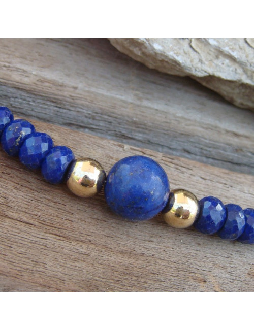 Collier lapis lazuli et pl or 3µ