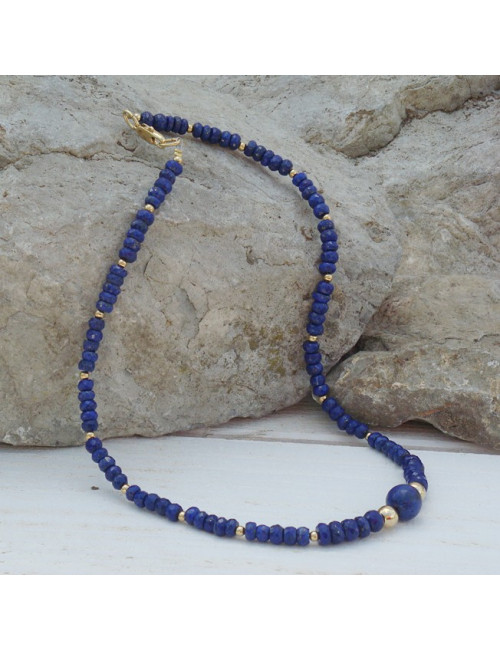 Collier lapis lazuli et pl or 3µ