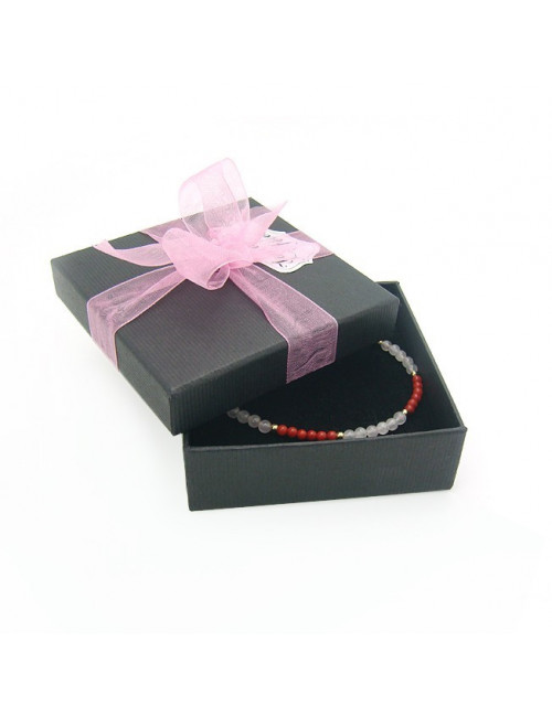 Bracelet corail et quartz rose