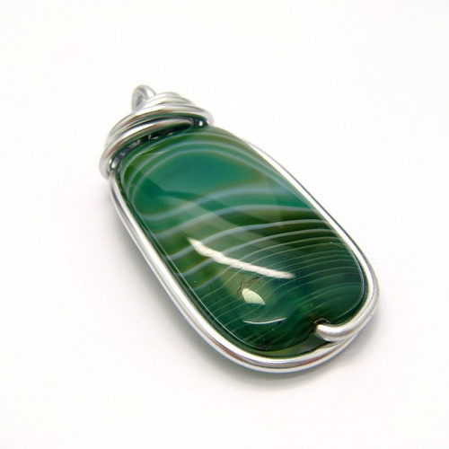 Pendentif agate verte