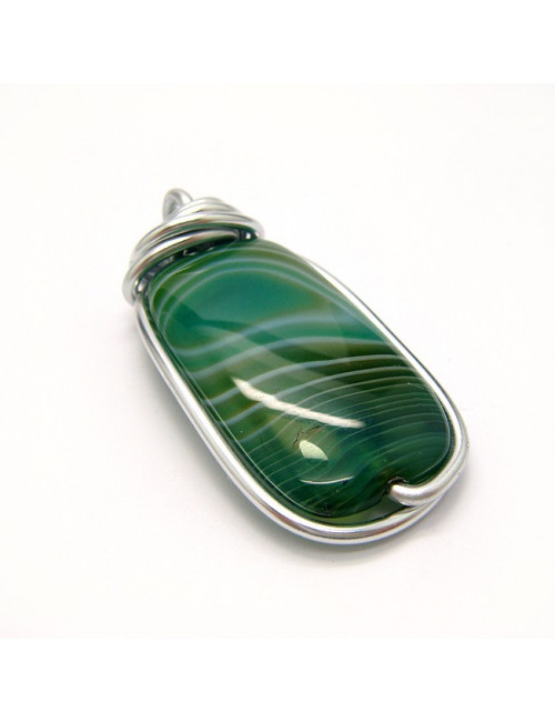 Pendentif agate verte