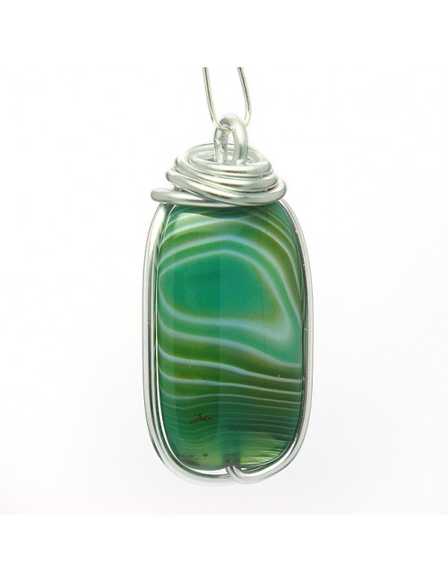 Pendentif agate verte