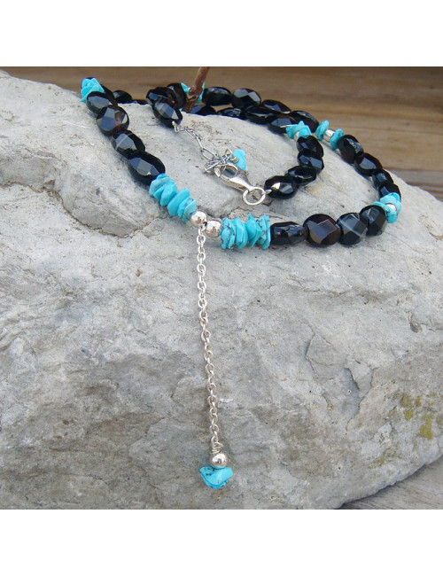 Collier onyx et turquoise