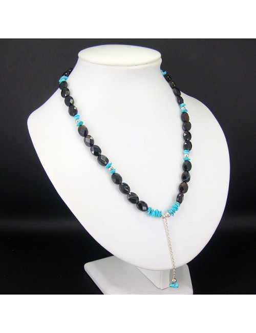 Collier onyx et turquoise