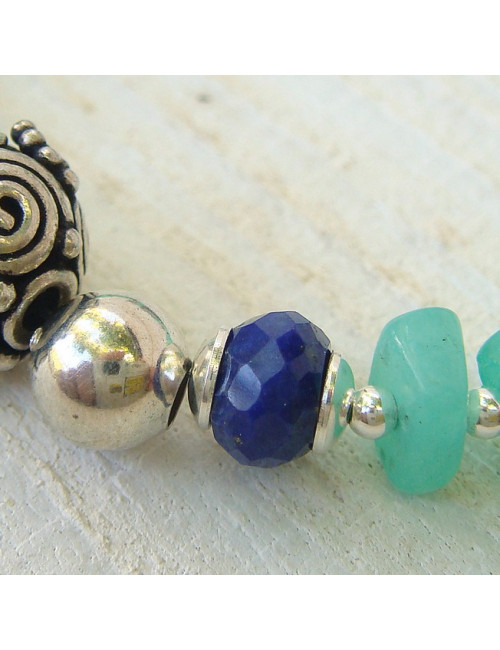 Collier chrysoprase et lapis lazuli