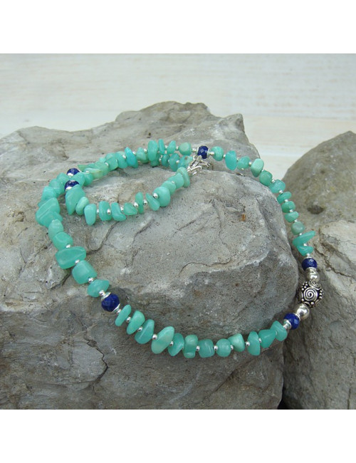 Collier chrysoprase et lapis lazuli