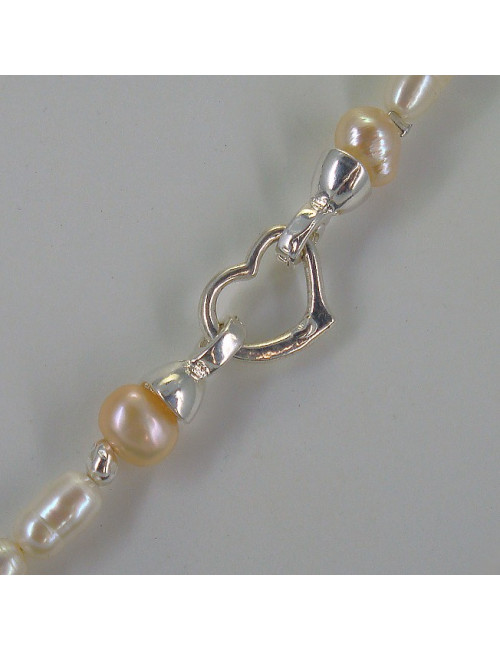 Collier en perle d'eau douce 2 tons