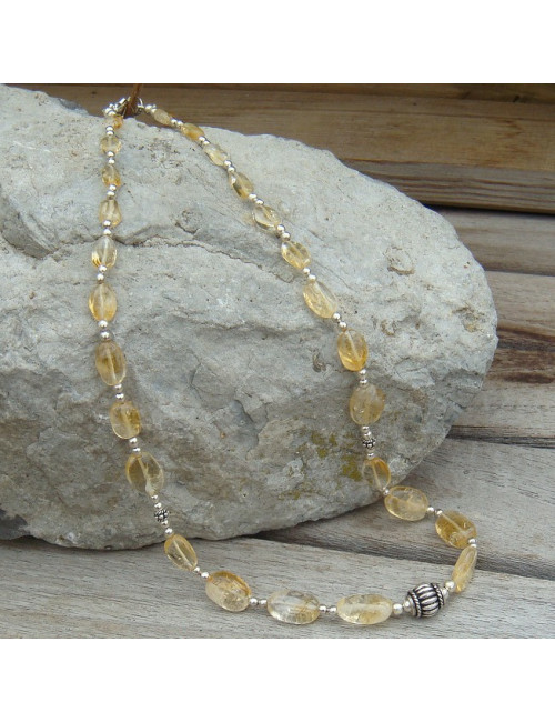 Collier en citrine naturelle