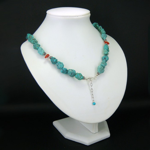 Collier turquoise et corail