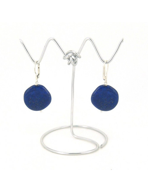 Boucles d'oreilles lapis lazuli et swarovski noir
