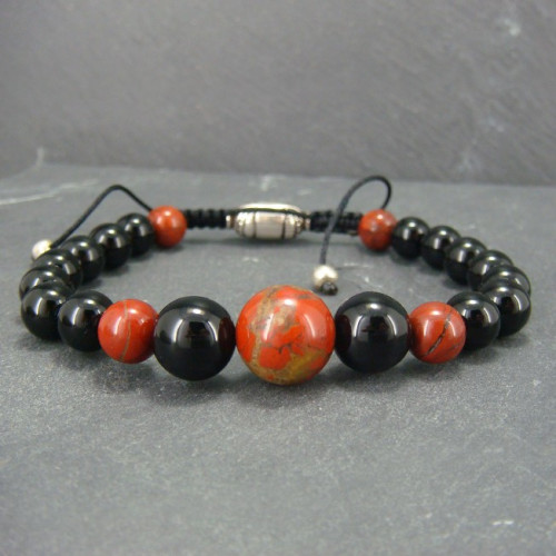 Bracelet homme oeil de tigre et hématite