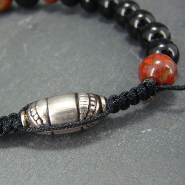 Bracelet homme oeil de tigre et hématite