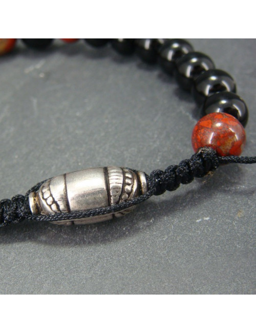 Bracelet homme onyx et jaspe bréchique