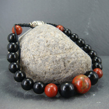 Bracelet homme oeil de tigre et hématite